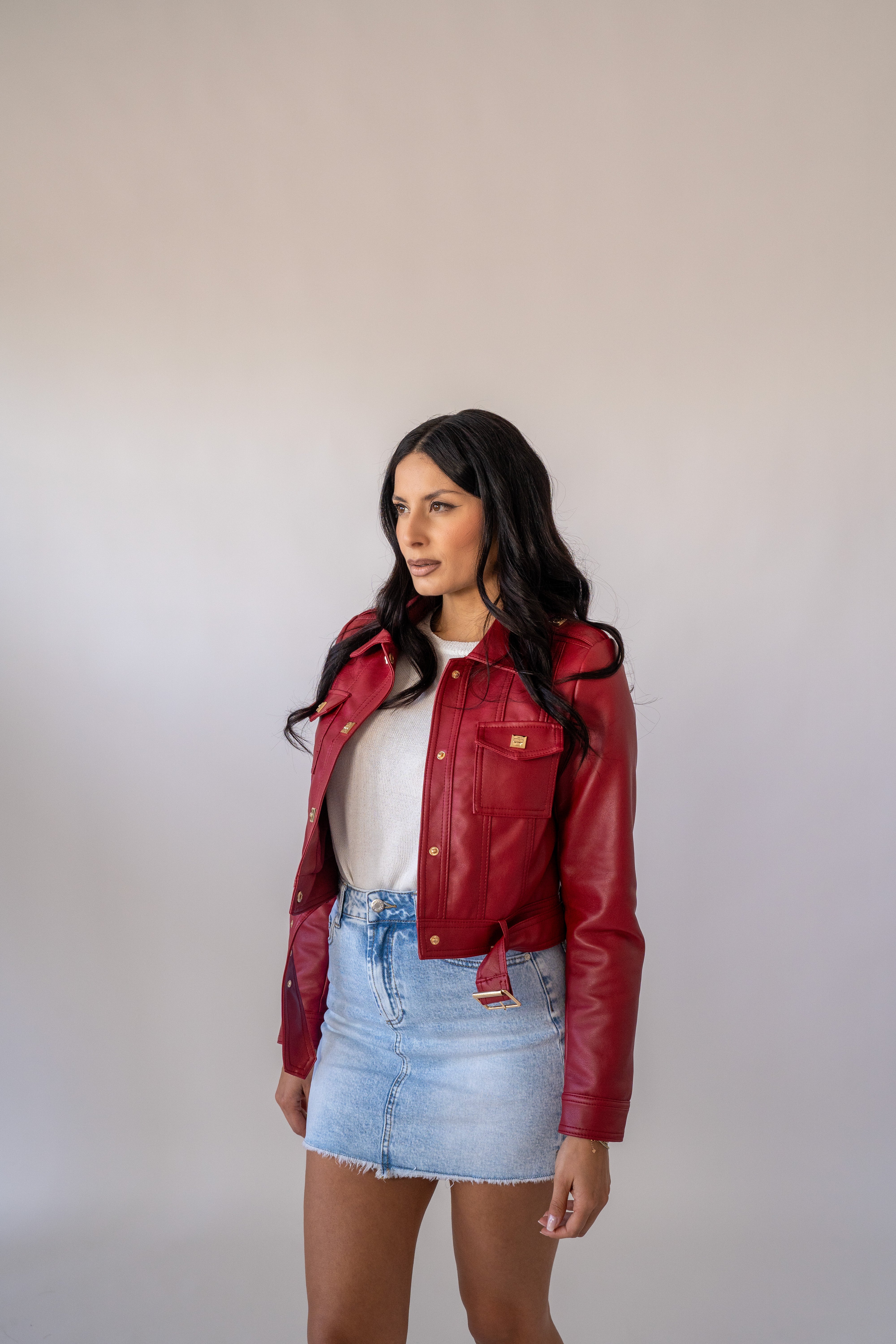 Chiodo In Ecopelle Red