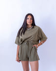 Coordinato Maglia Crop E Shorts