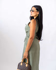 Dress In Lino Green