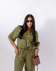 Camicia In Lino Crop