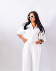 Camicia In Lino Crop
