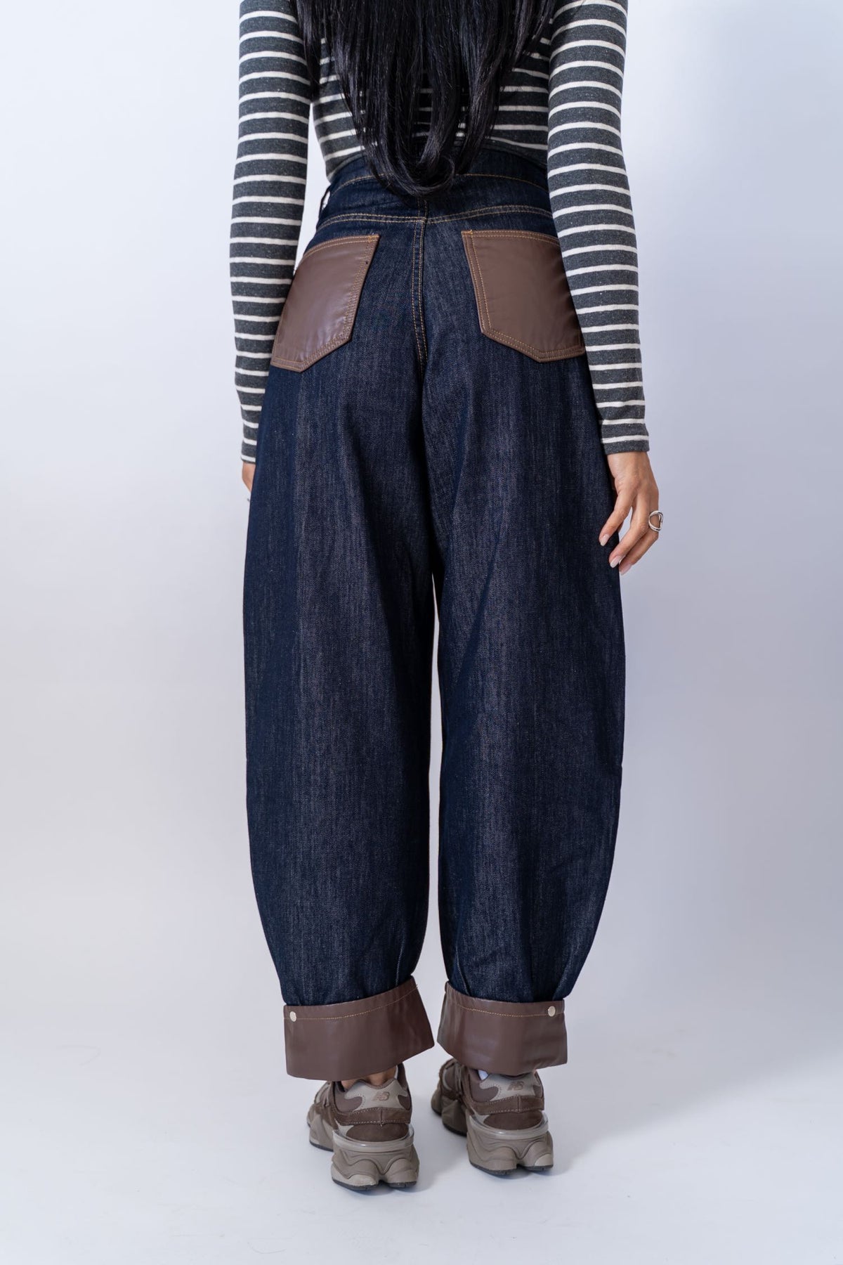 Jeans Con Piegone Eco Brown