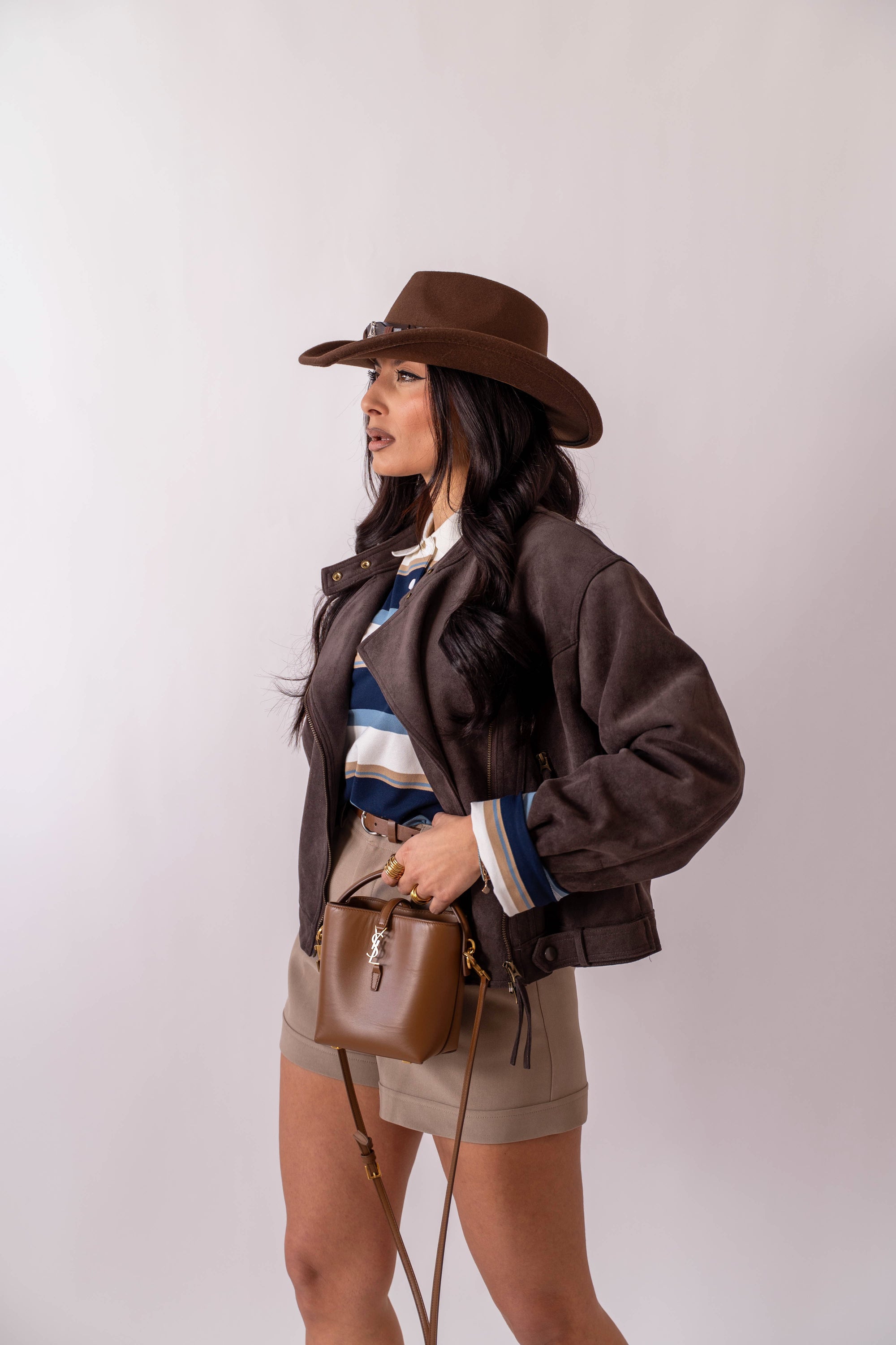 Giubbotto In Ecocamoscio Coffee