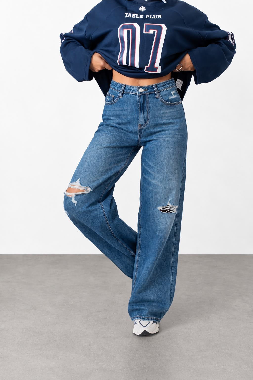 Jeans Wide Leg Orlo Sfrangiato