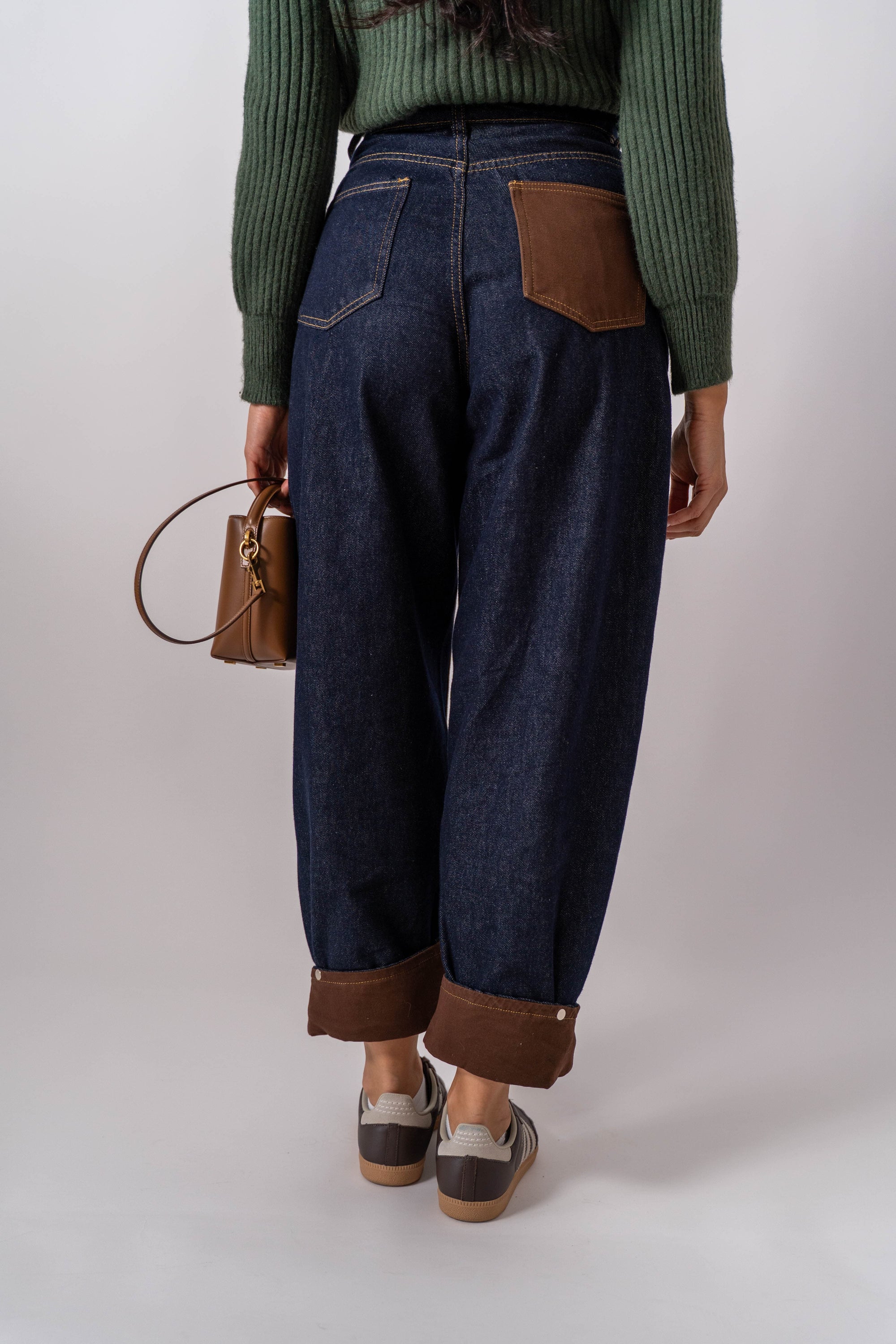 Jeans Con Piegone Brown