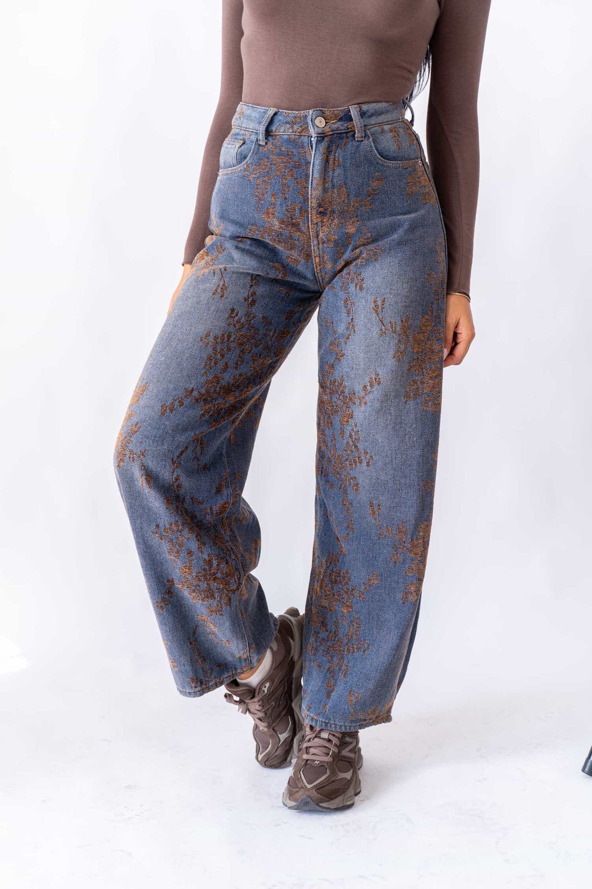 Jeans Balloon Roses Brown