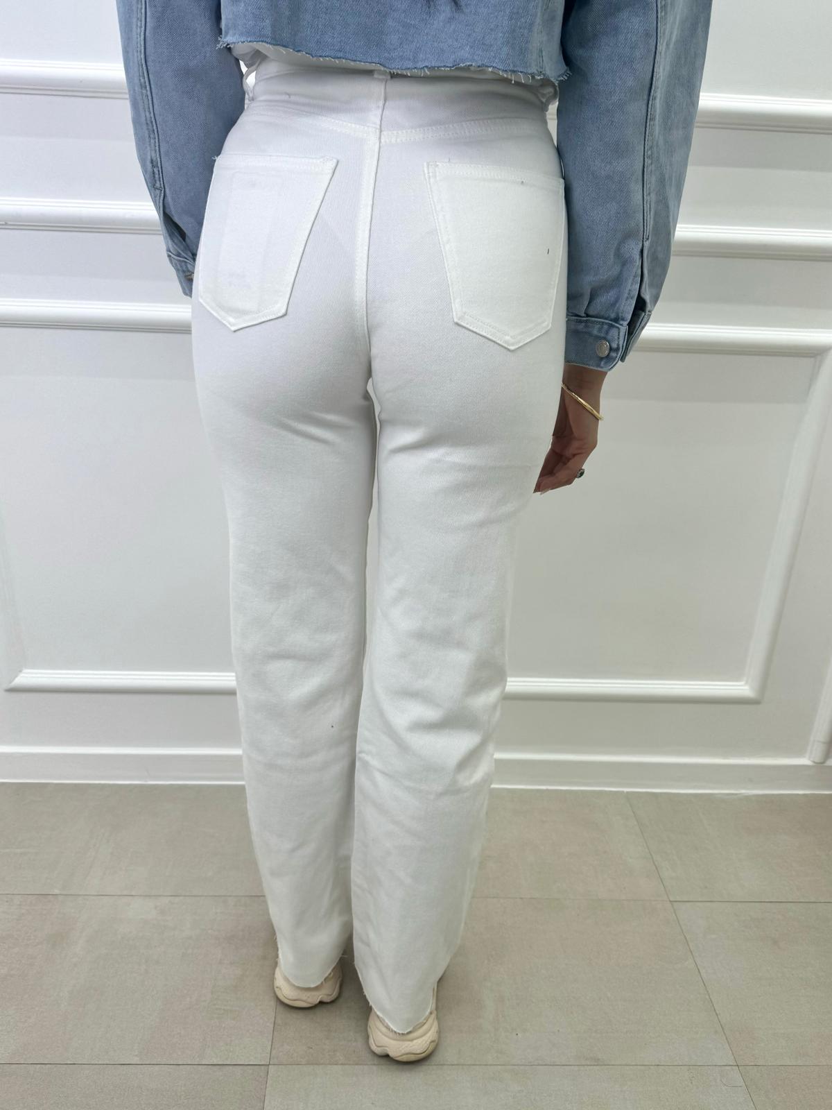 Jeans Wide Leg Bianco