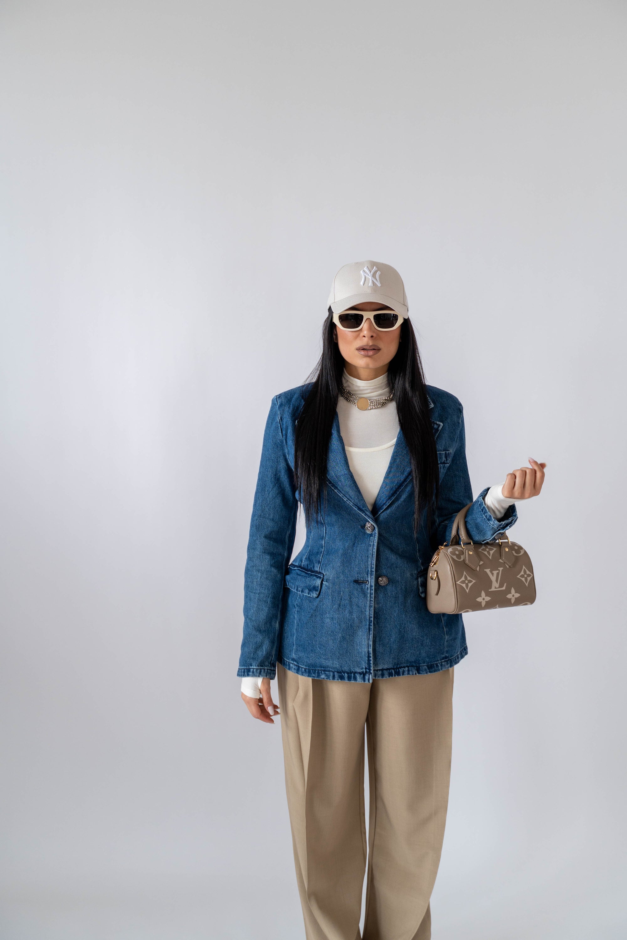 Giacca Avvitata In Denim - Stylish Moda