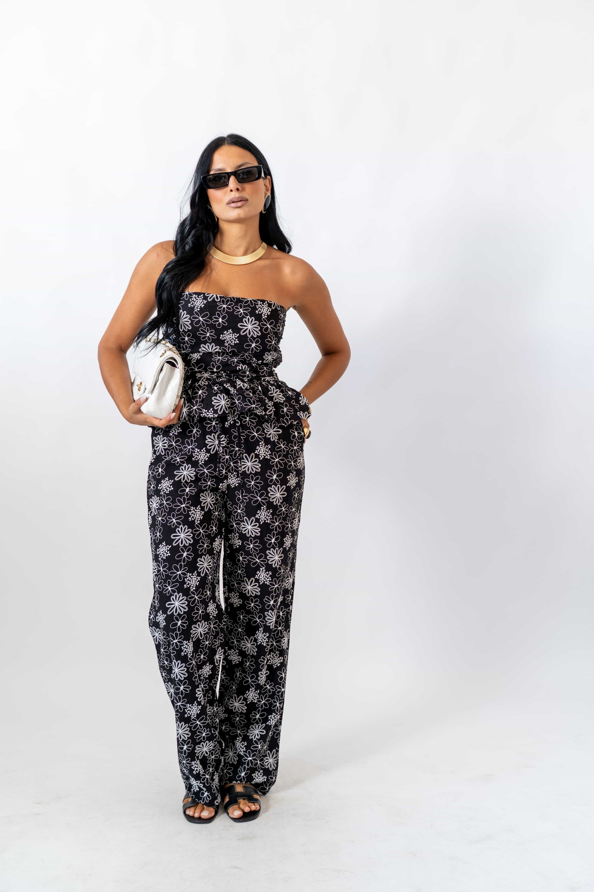 Coordinato Black Flowers