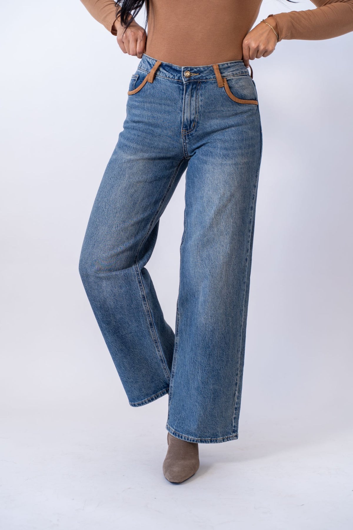 Jeans Camel Stripe