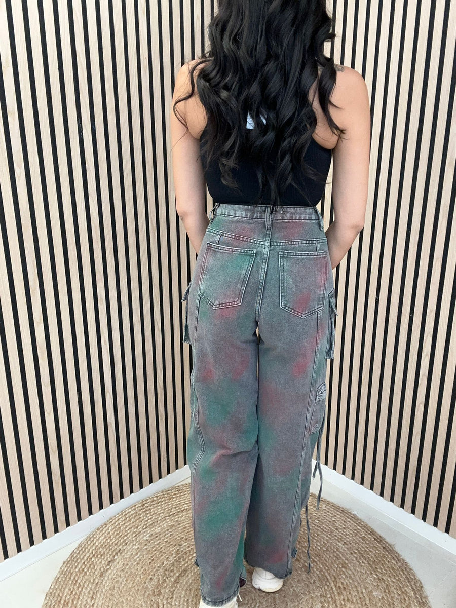 Jeans Cargo Effetto Sfumato
