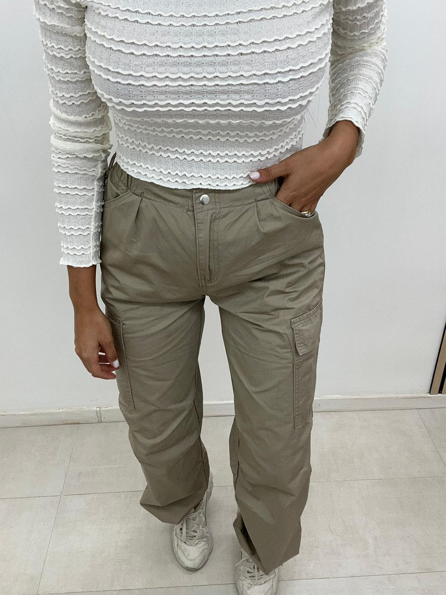 Pantalone Parachute Con Coulisse Alla Caviglia