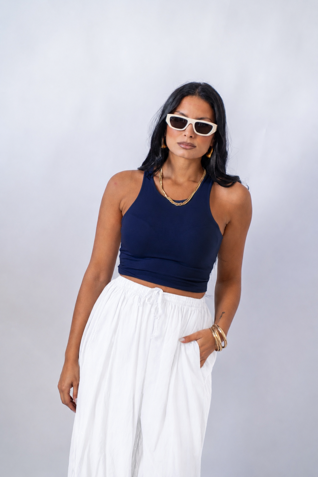 Top Crop Blue