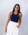 Top Crop Blue
