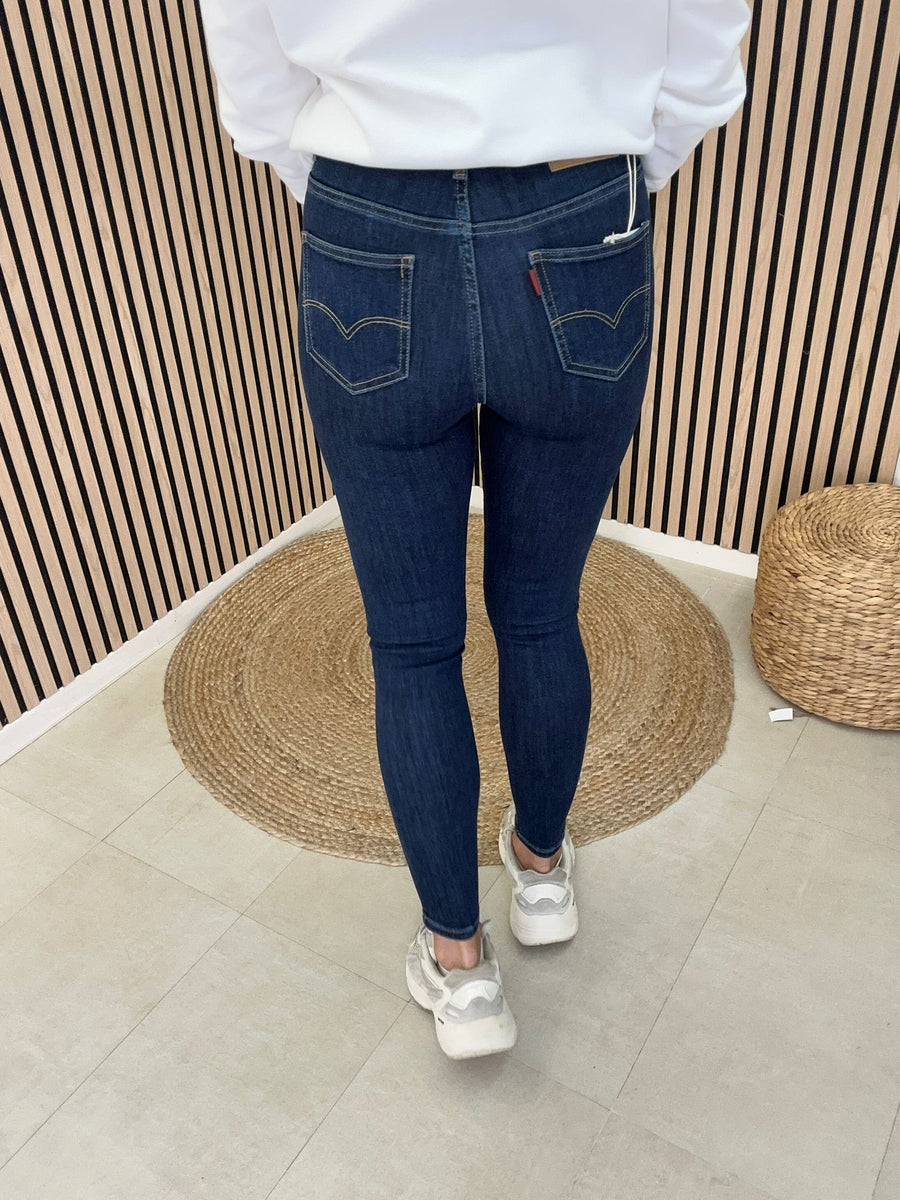 Jeans Skinny Denim Blu Vita Alta