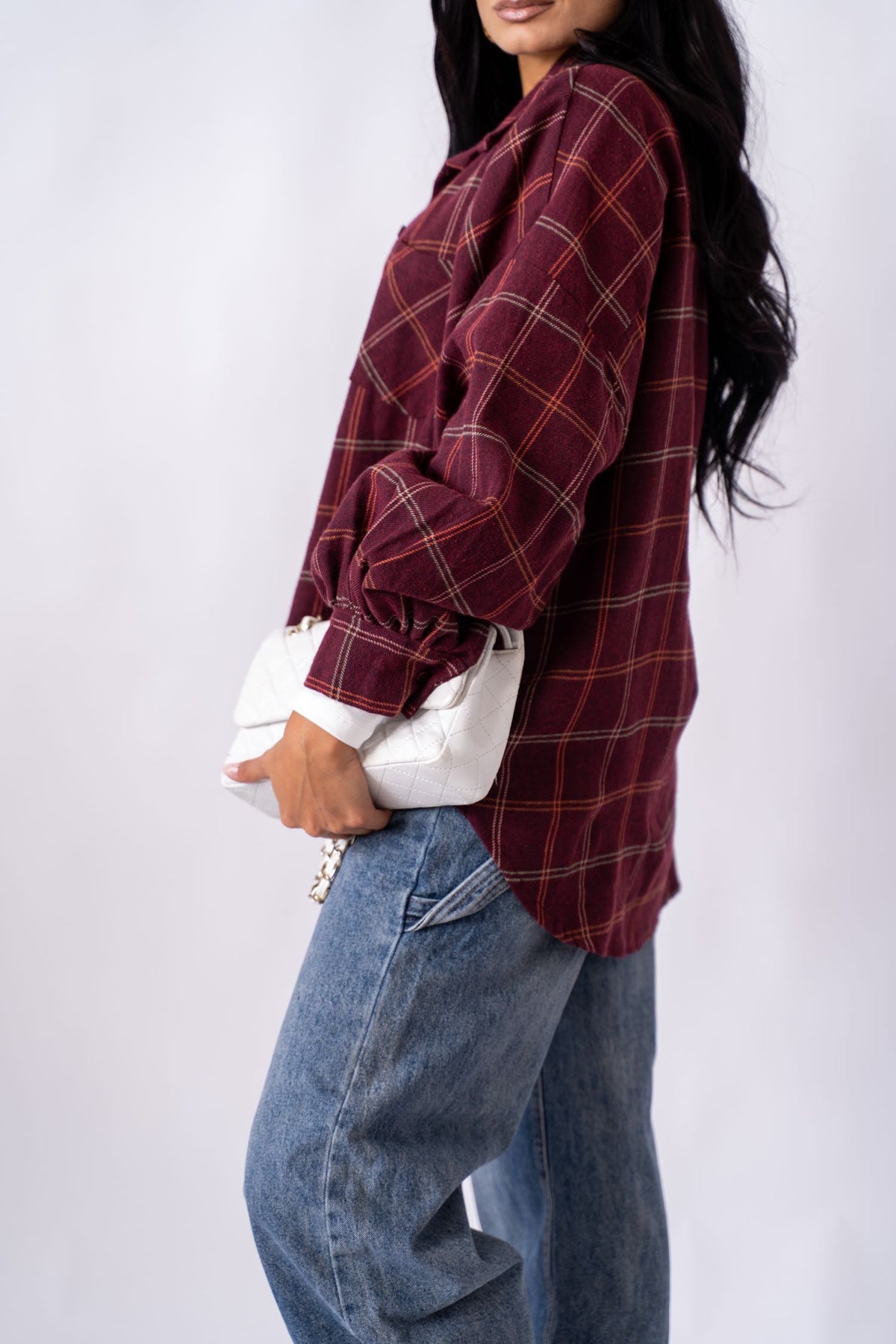Camicia Over Square Bordeaux