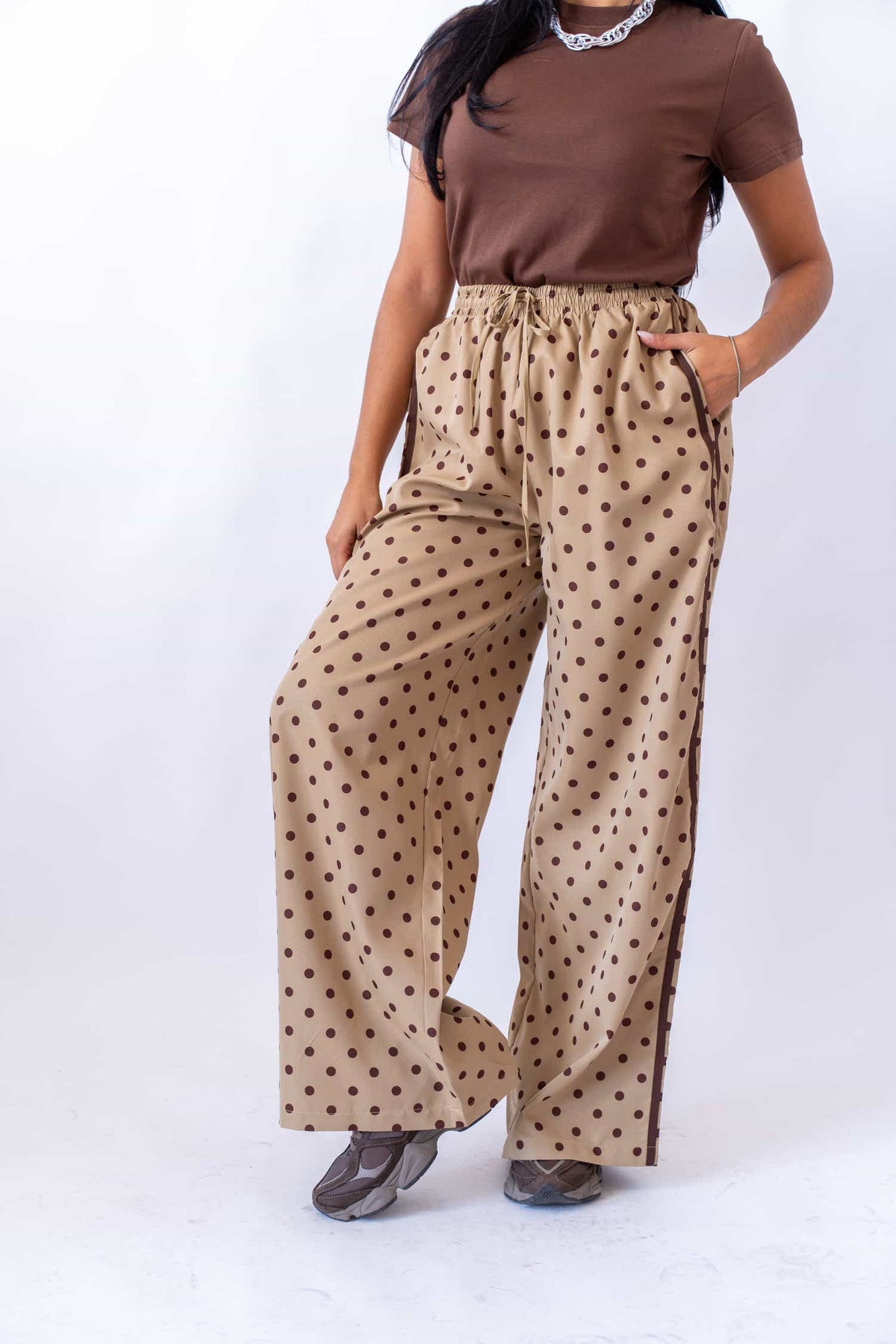 Pantalone a Pois Beige