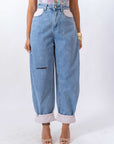 Jeans Con Tasca Rosa