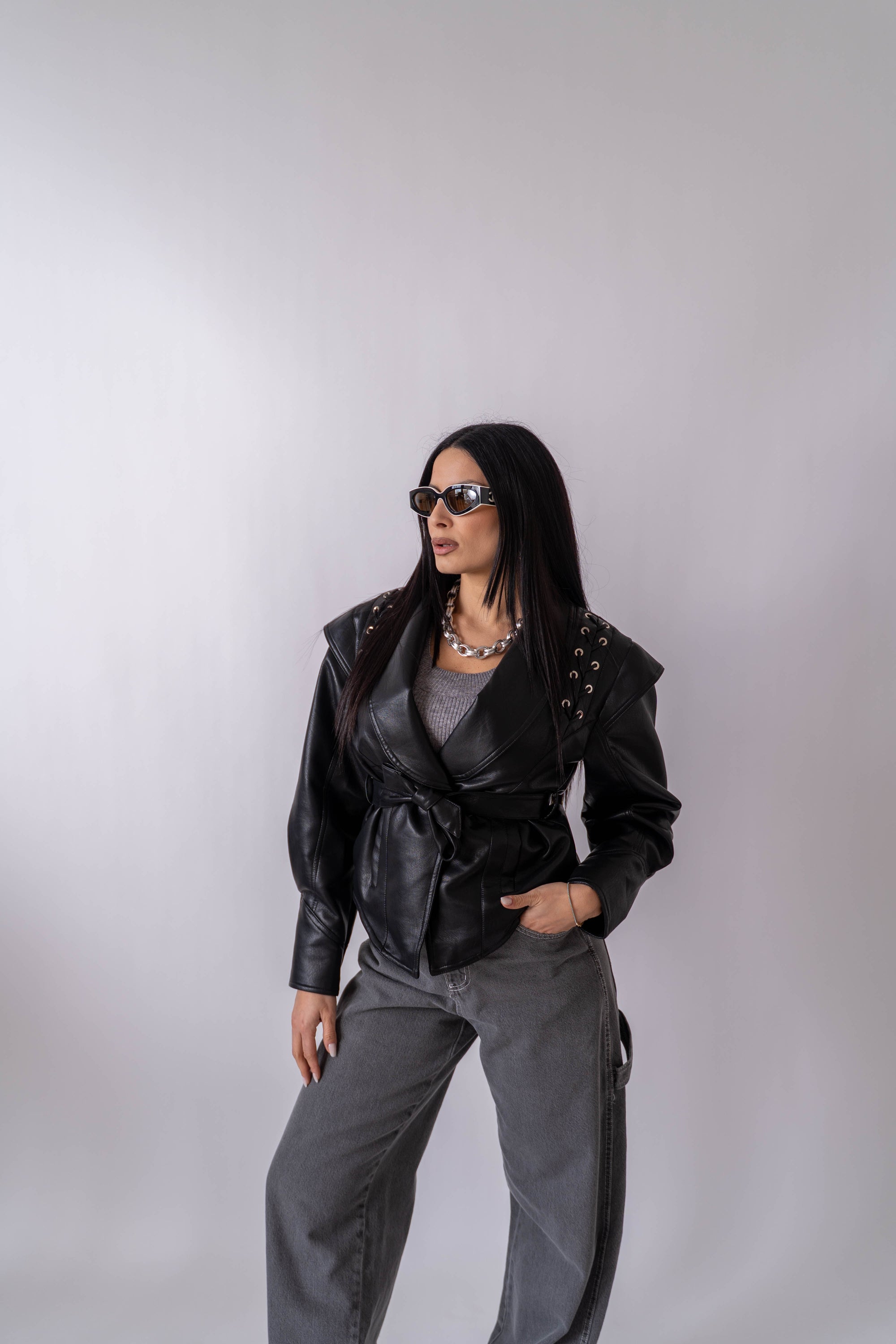 Chiodo Ecopelle Amber - Stylish Moda