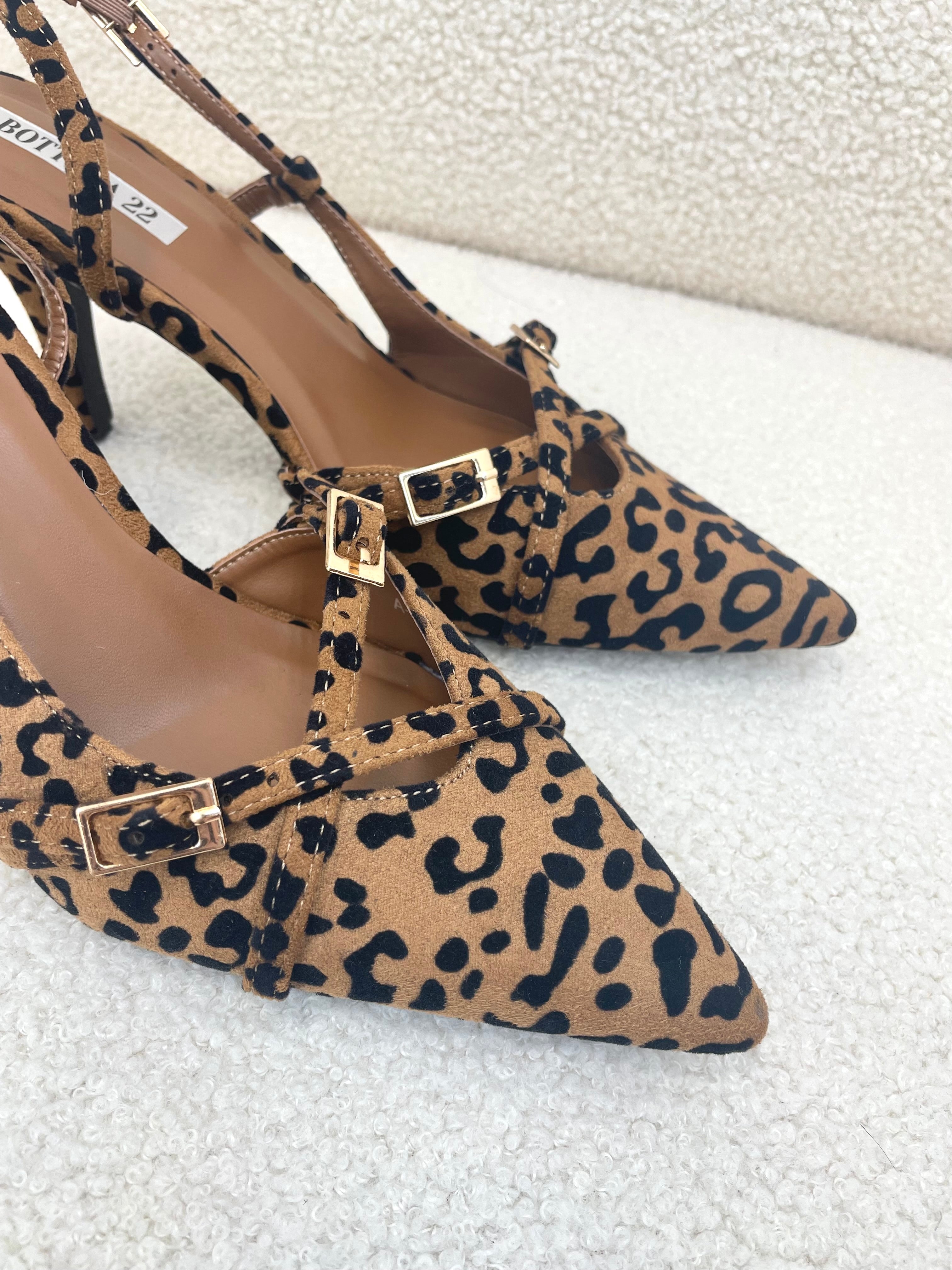 Slingback Animalier Con Fascette