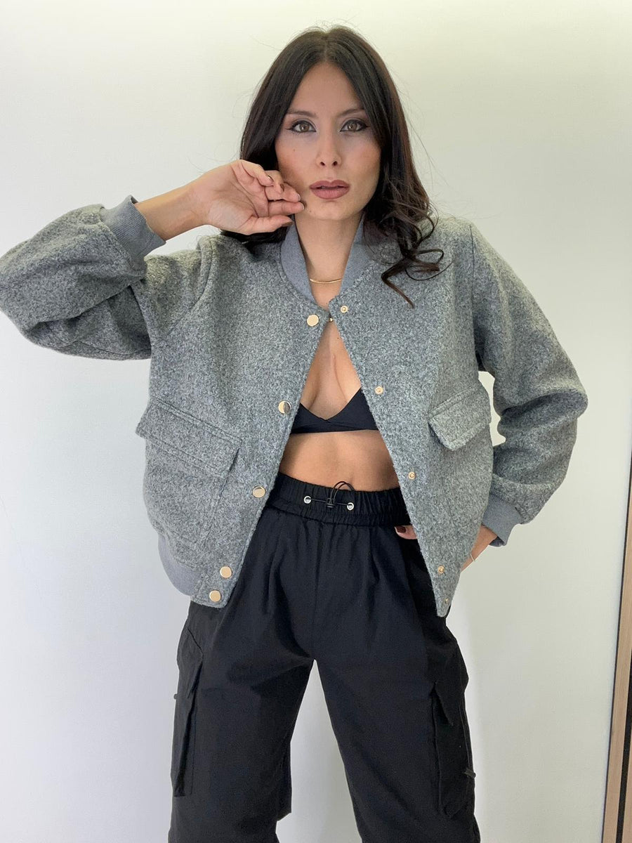 Giacca In Lana Con Bottoni Oro