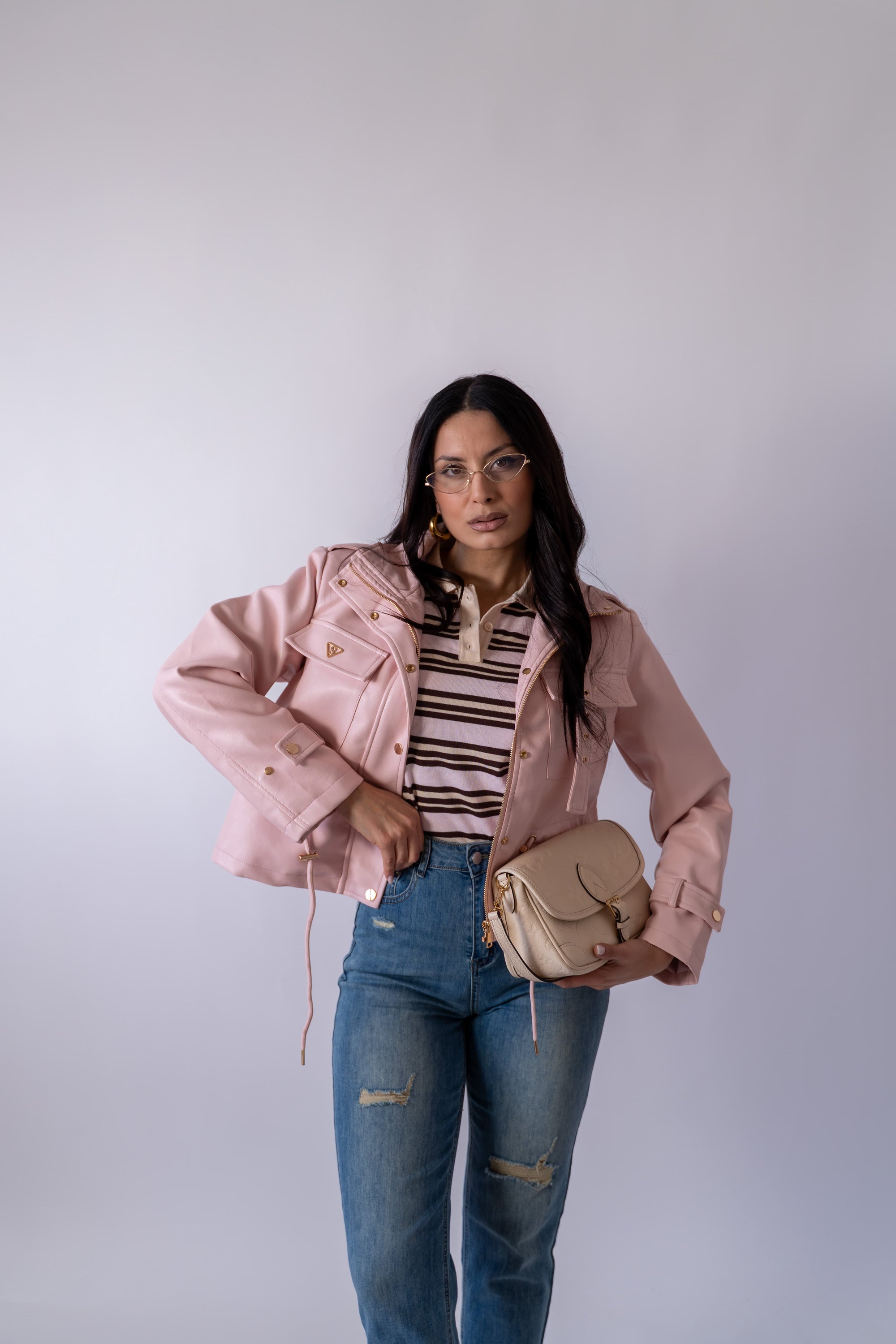 Chiodo In Ecopelle Pink