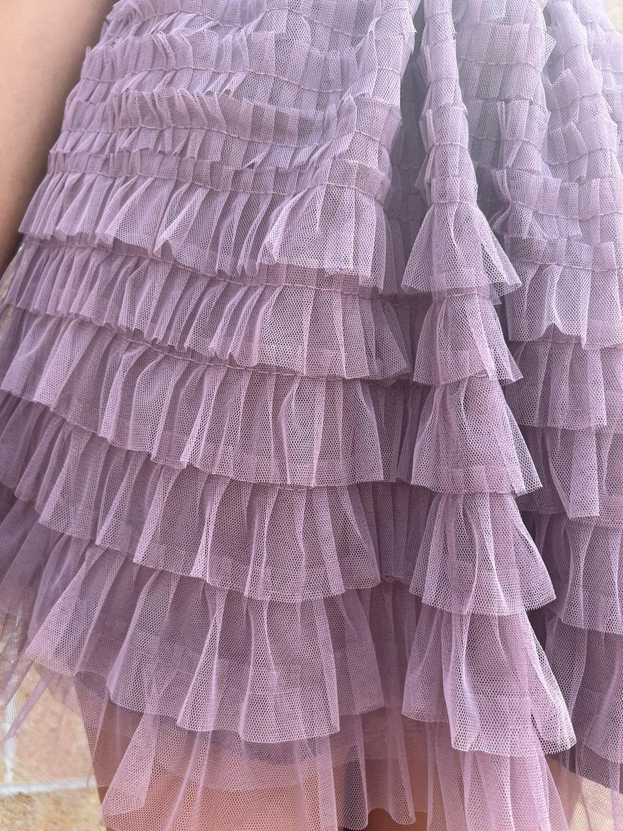 Minigonna In Tulle Con Balze