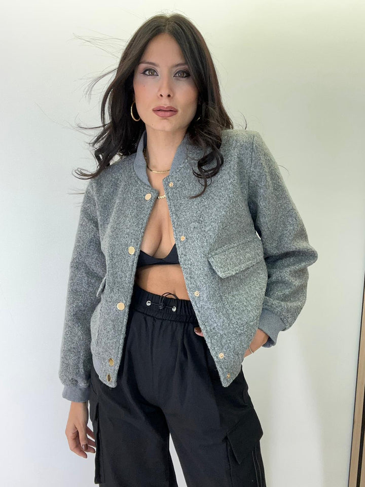 Giacca In Lana Con Bottoni Oro