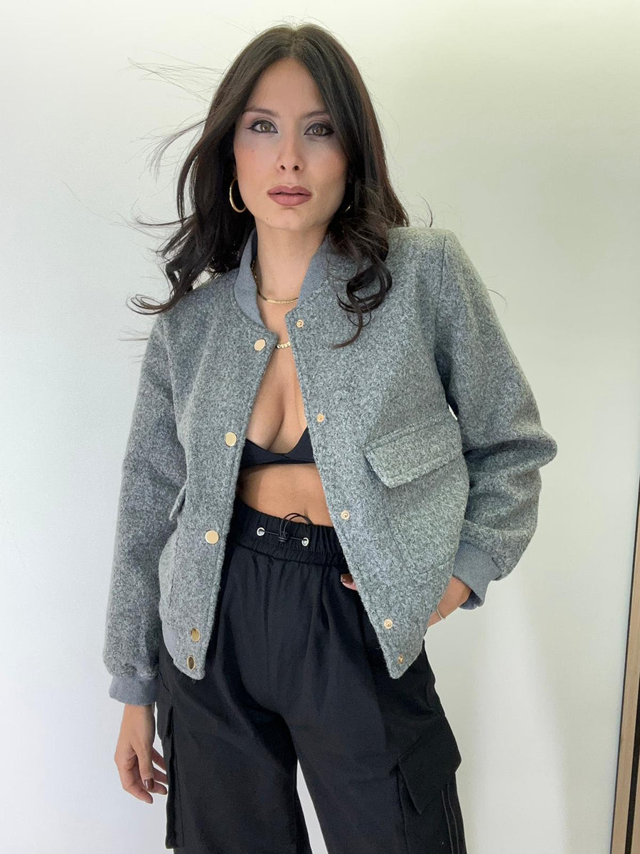 Giacca In Lana Con Bottoni Oro