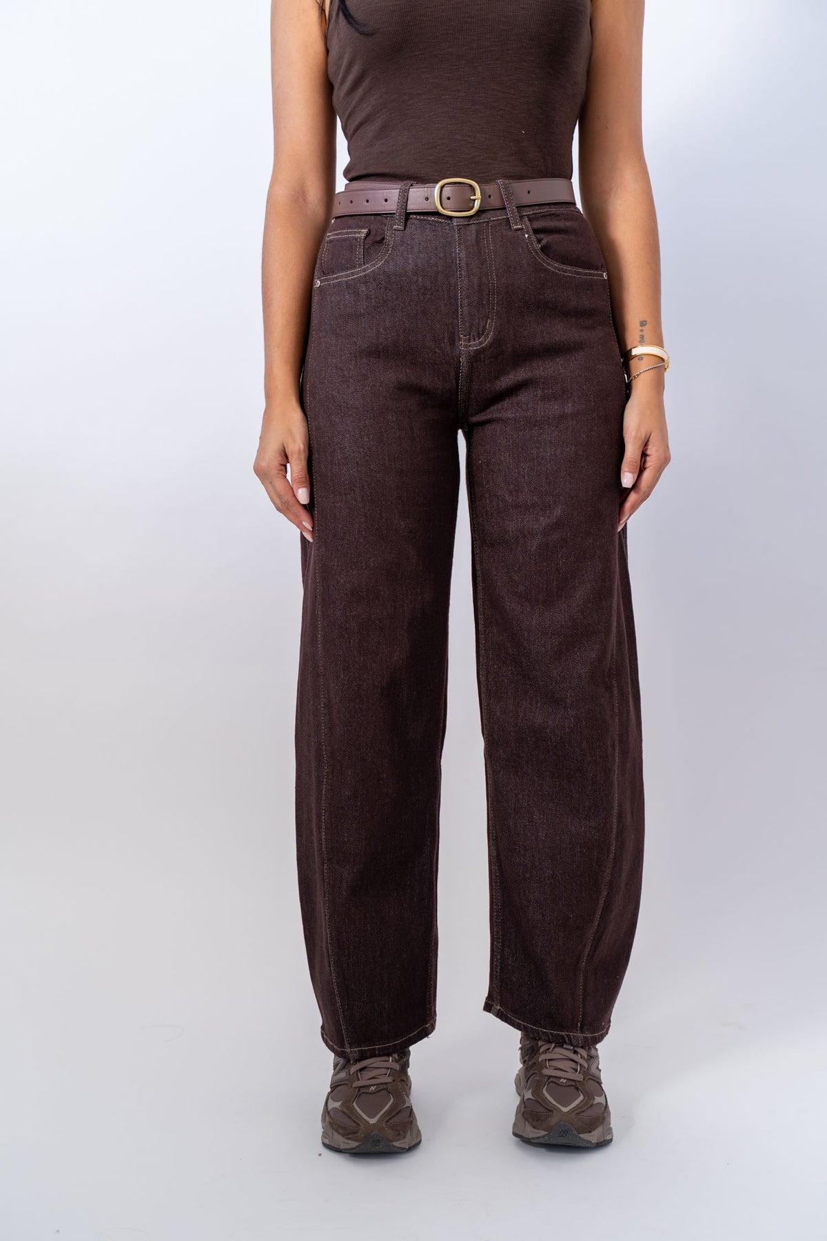Jeans Ballon Dark Brown