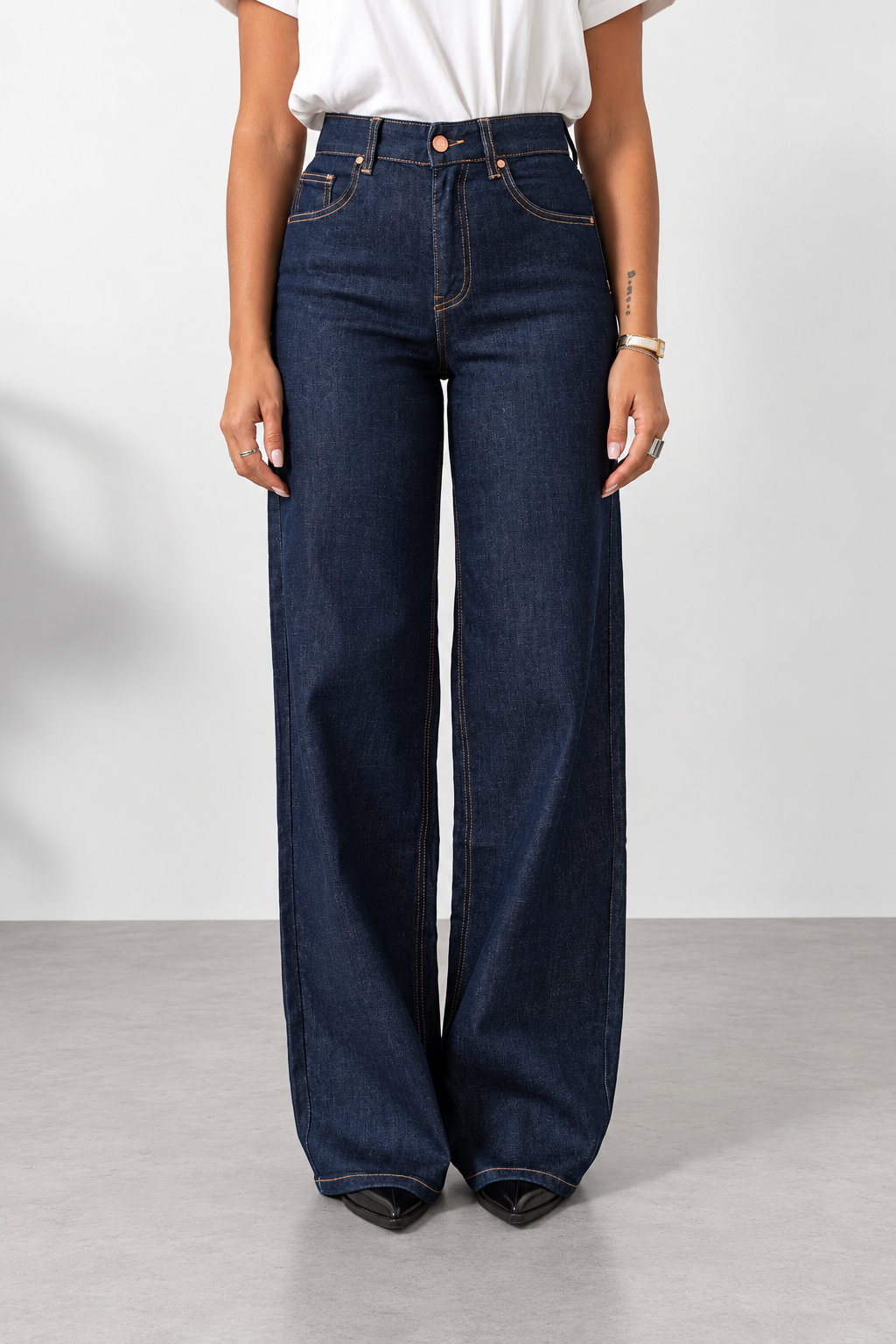 Jeans Wide Leg Dark Blue