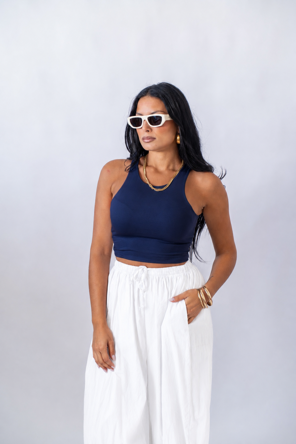 Top Crop Blue