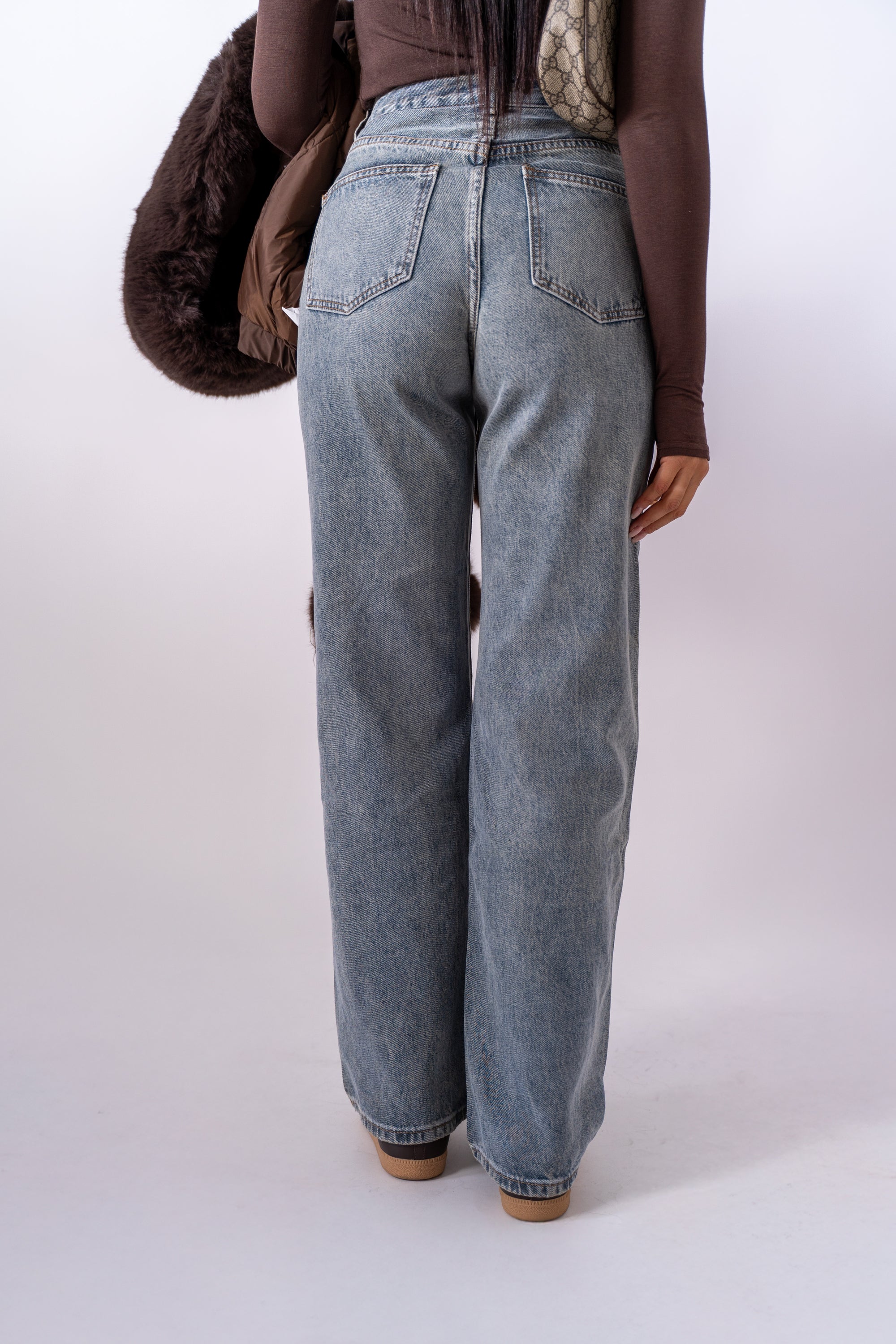 Jeans Straight Denim Chiaro