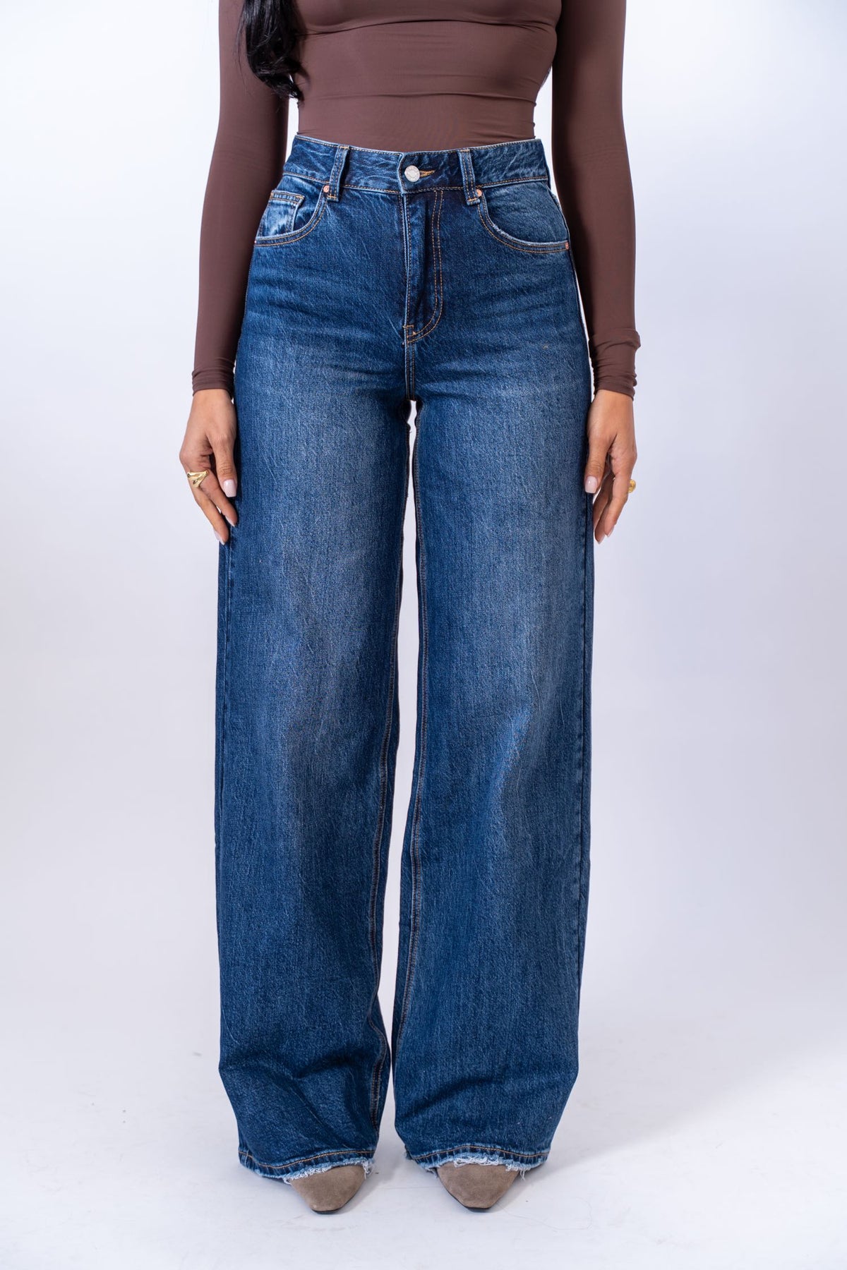 Jeans Wide Leg Dark Blue