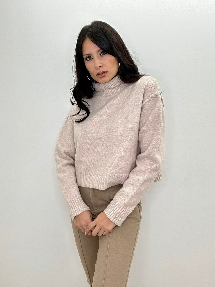 Maglione Over Collo Alto