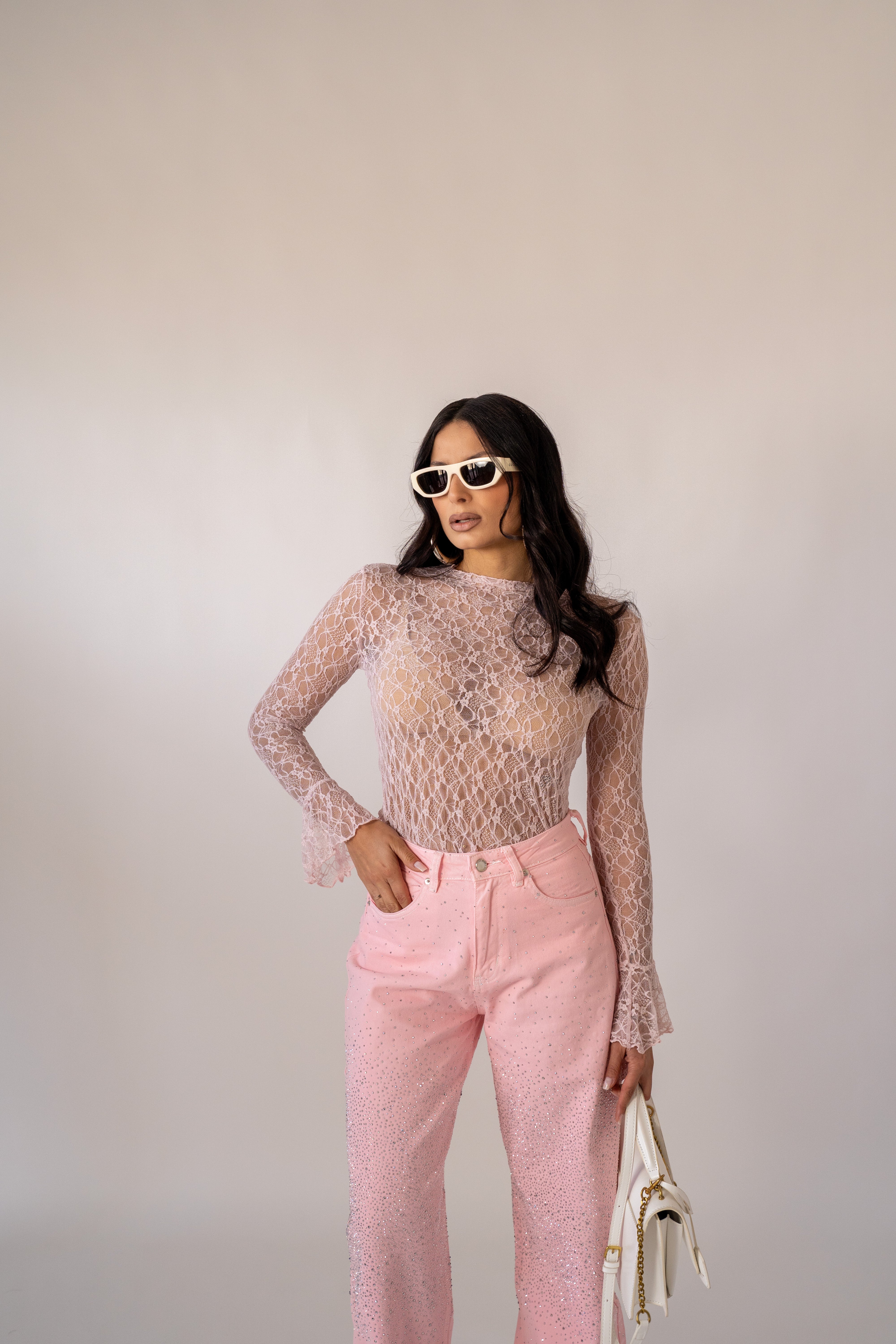 Maglia In Pizzo Pink