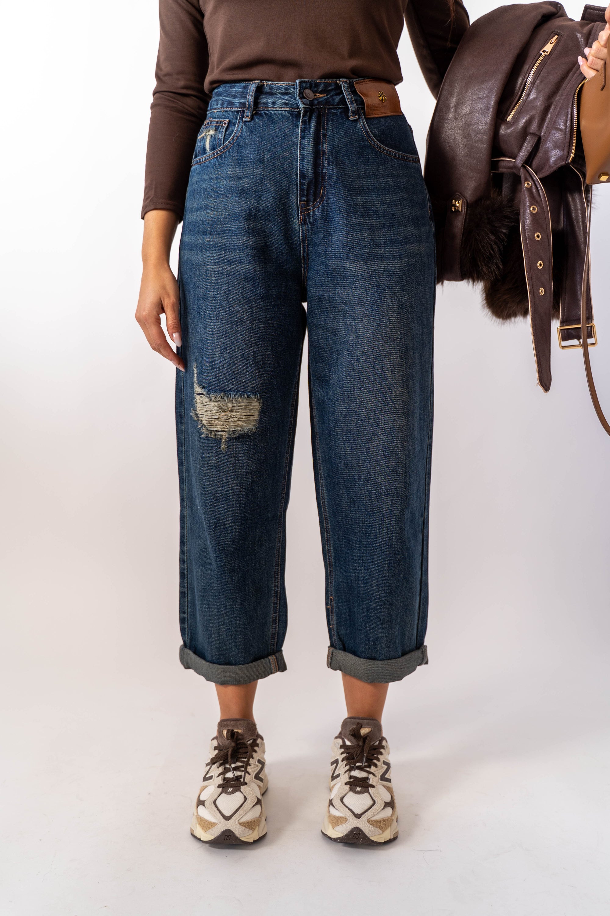 Jeans Slouchy Denim Blu