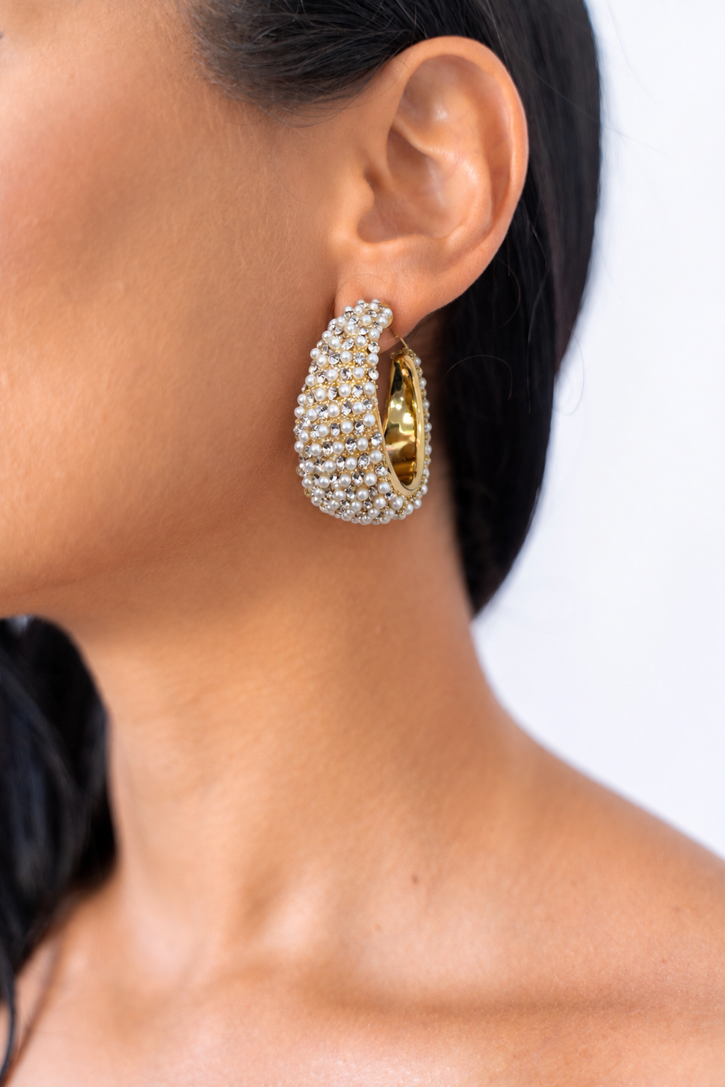 Orecchi In Perla E Strass