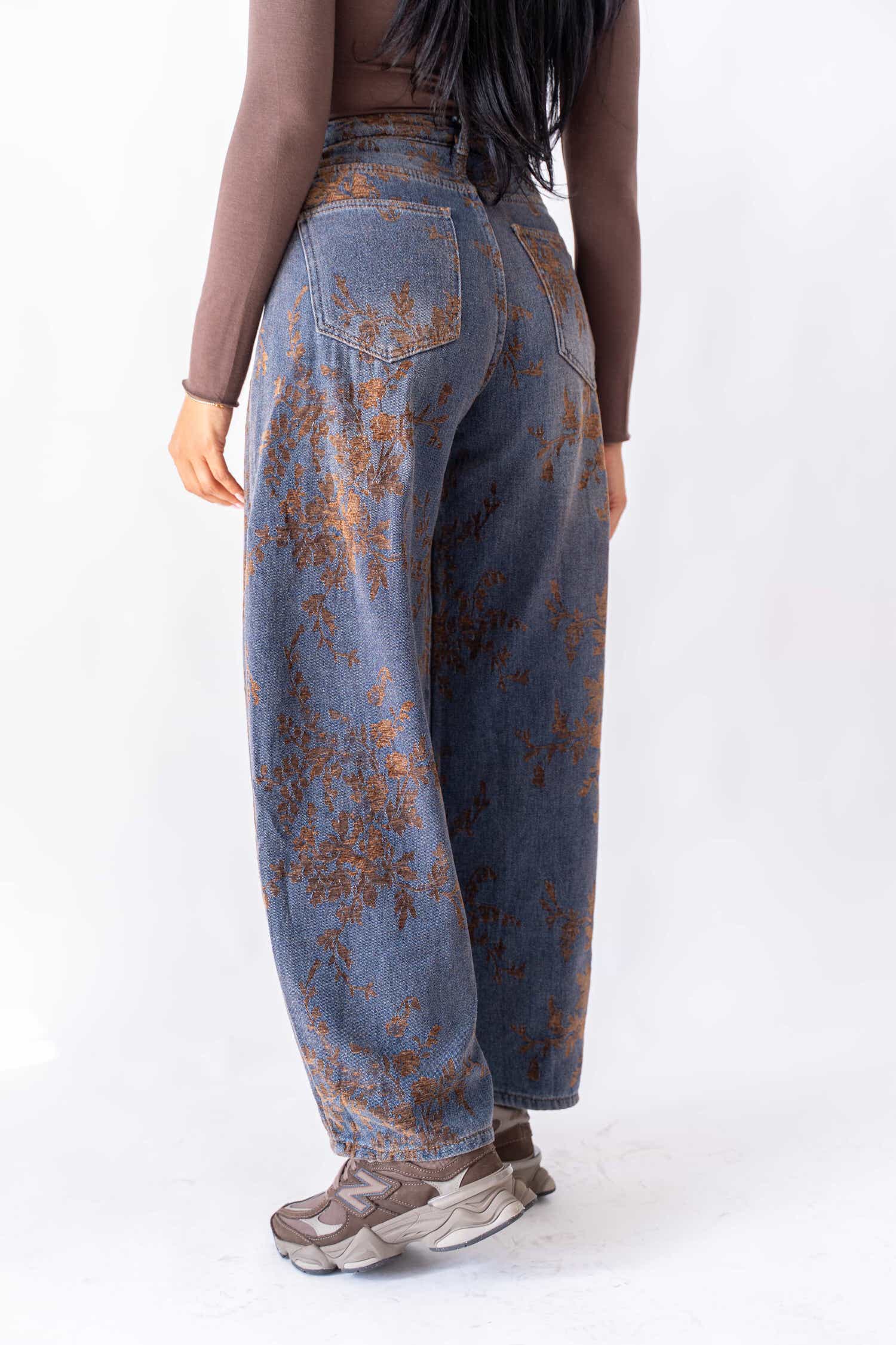 Jeans Balloon Roses Brown