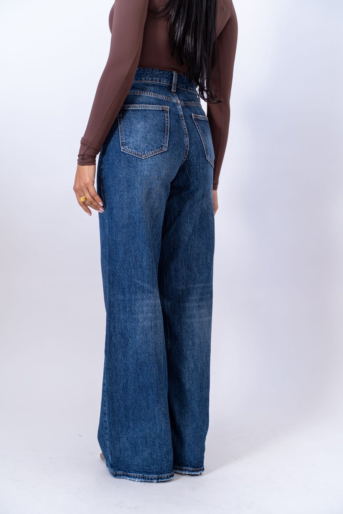 Jeans Wide Leg Dark Blue