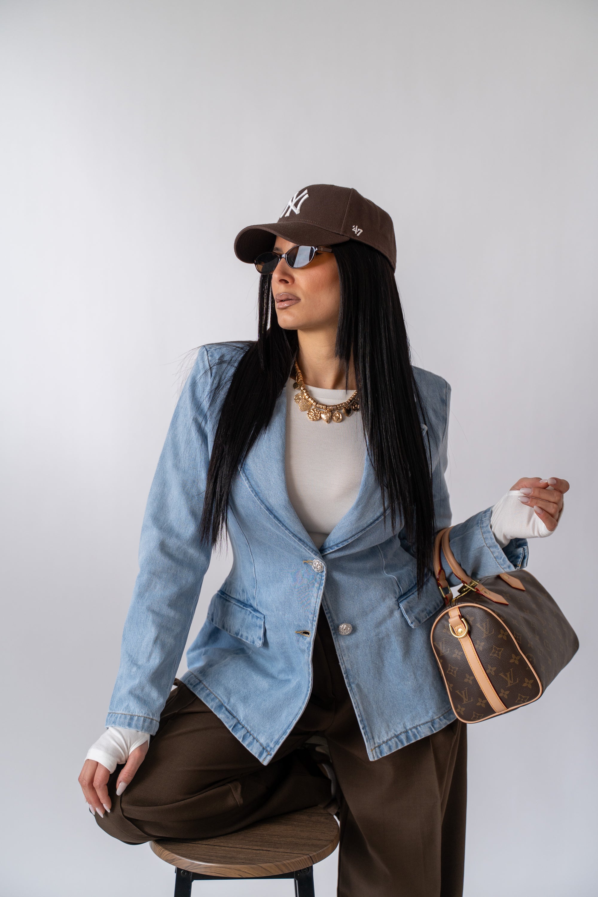 Giacca Avvitata In Denim - Stylish Moda