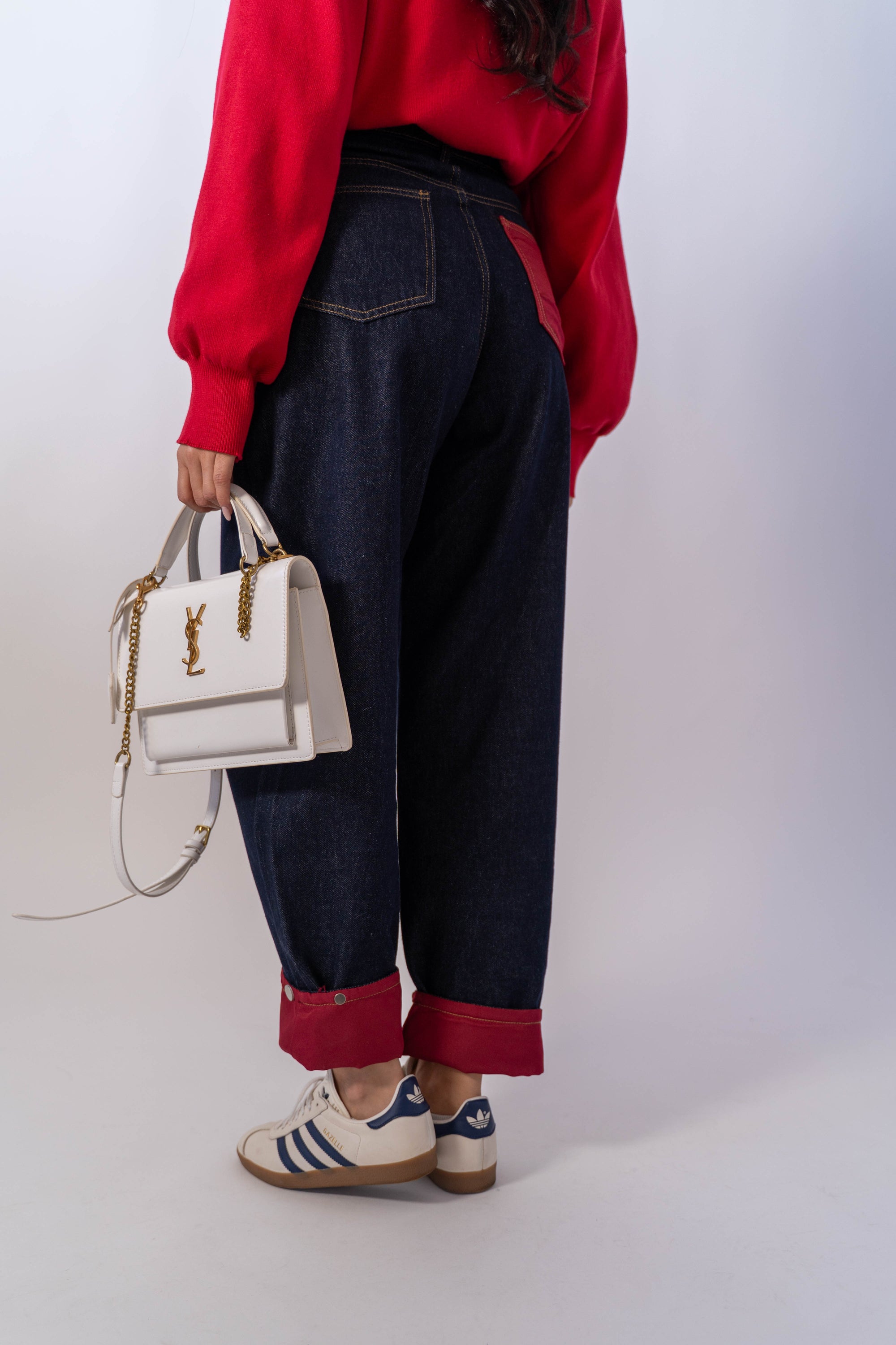 Jeans Con Piegone Red