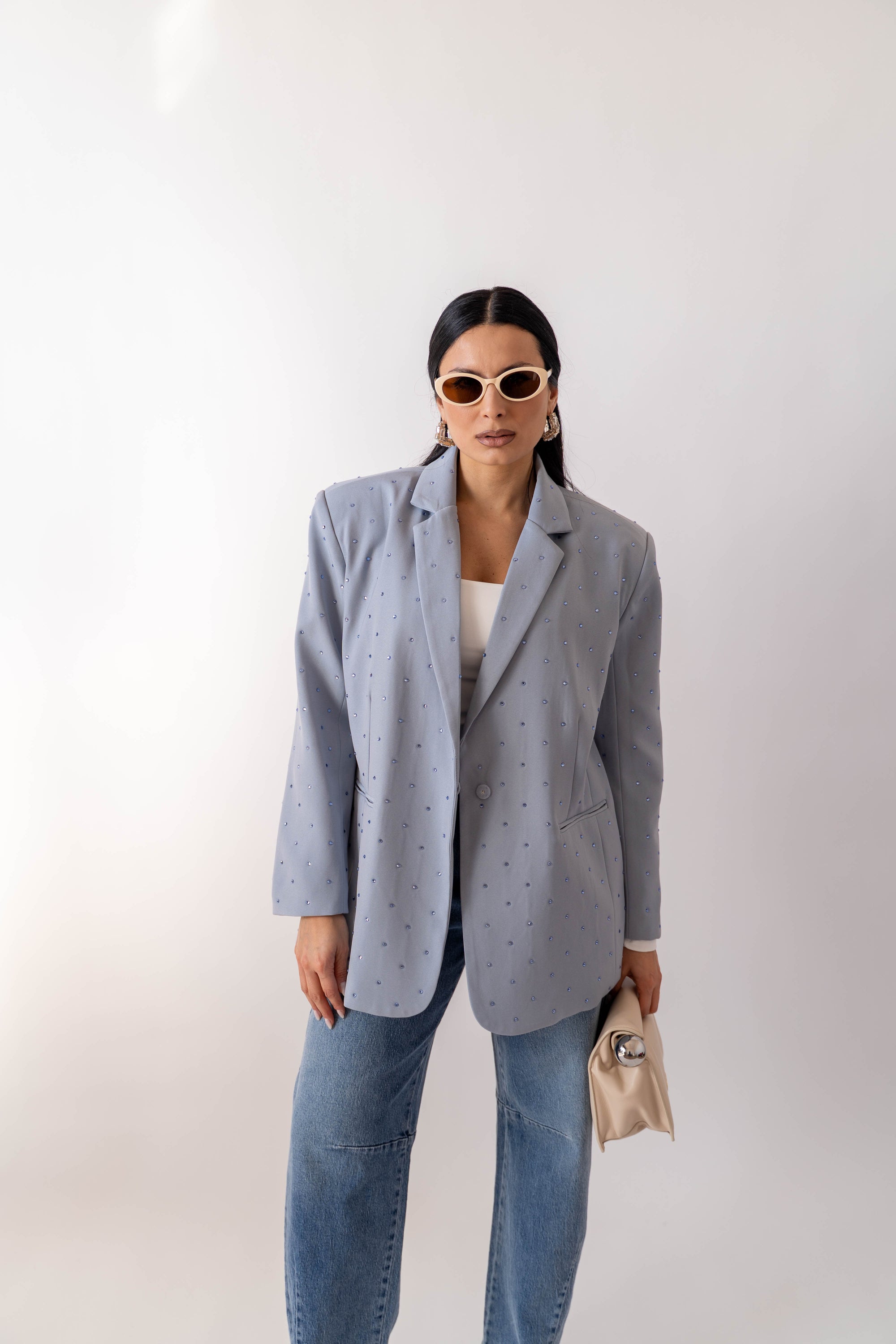 Blazer Shine Blue - Stylish Moda