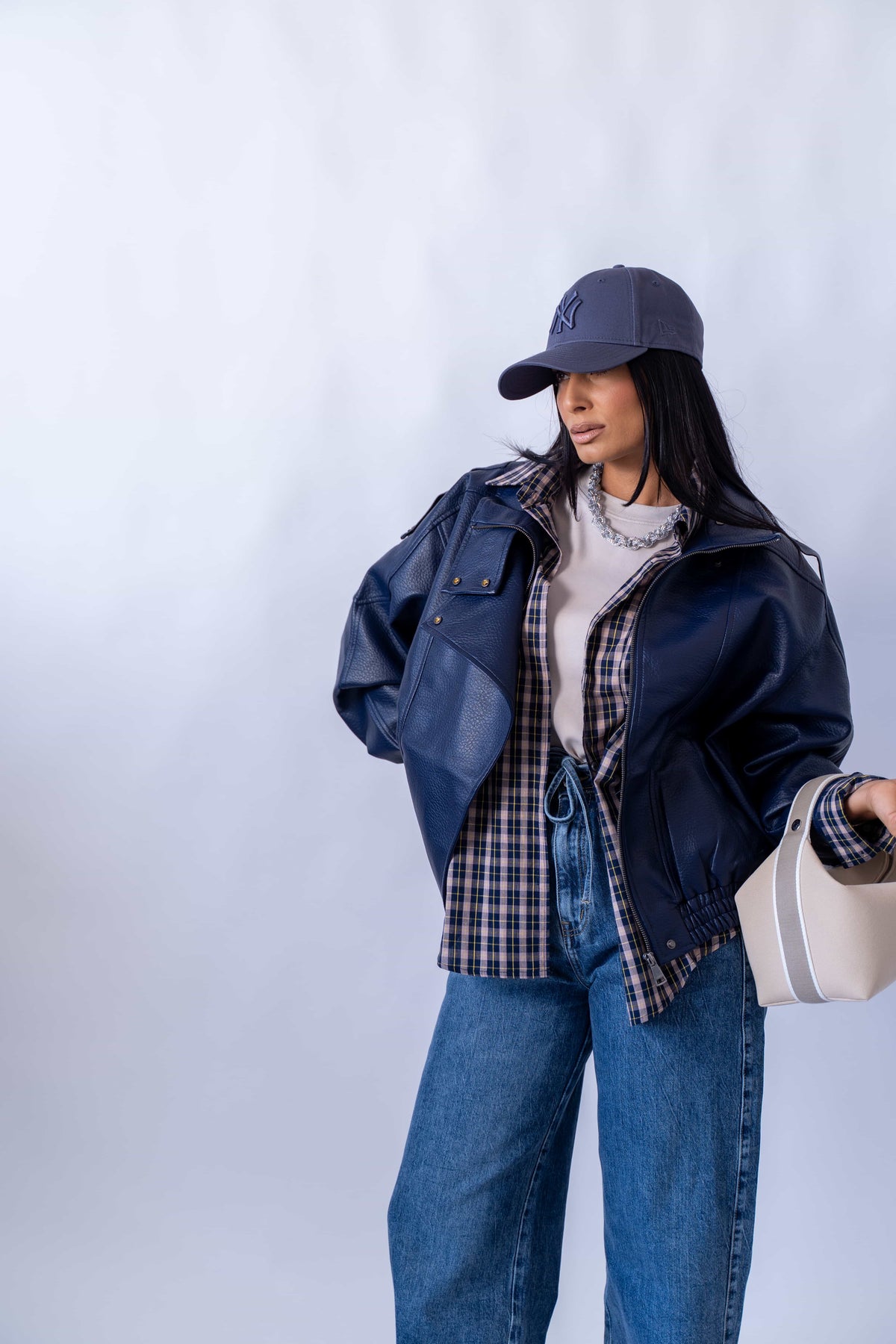 Giubbino Ecopelle Dark Blue