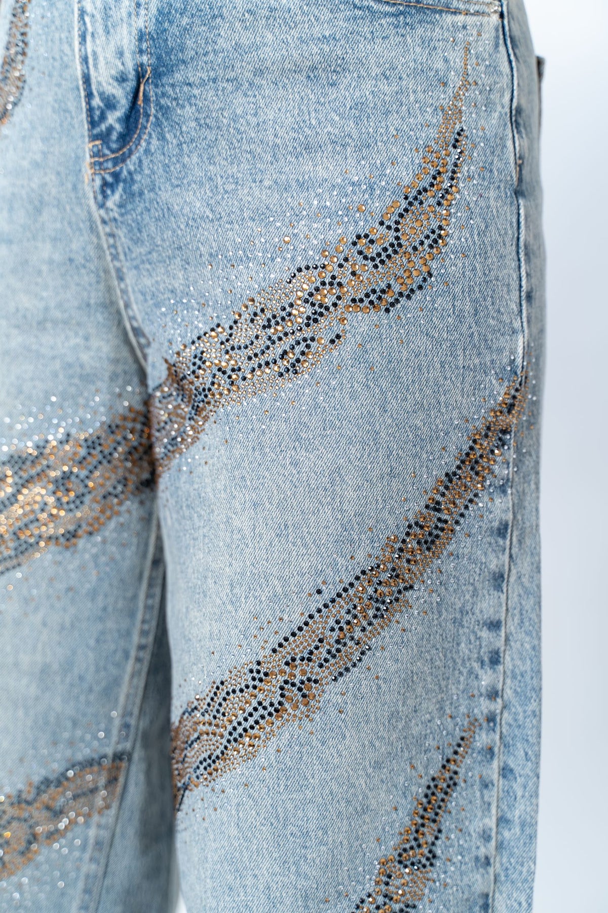 Jeans Wide Leg Glitter Line