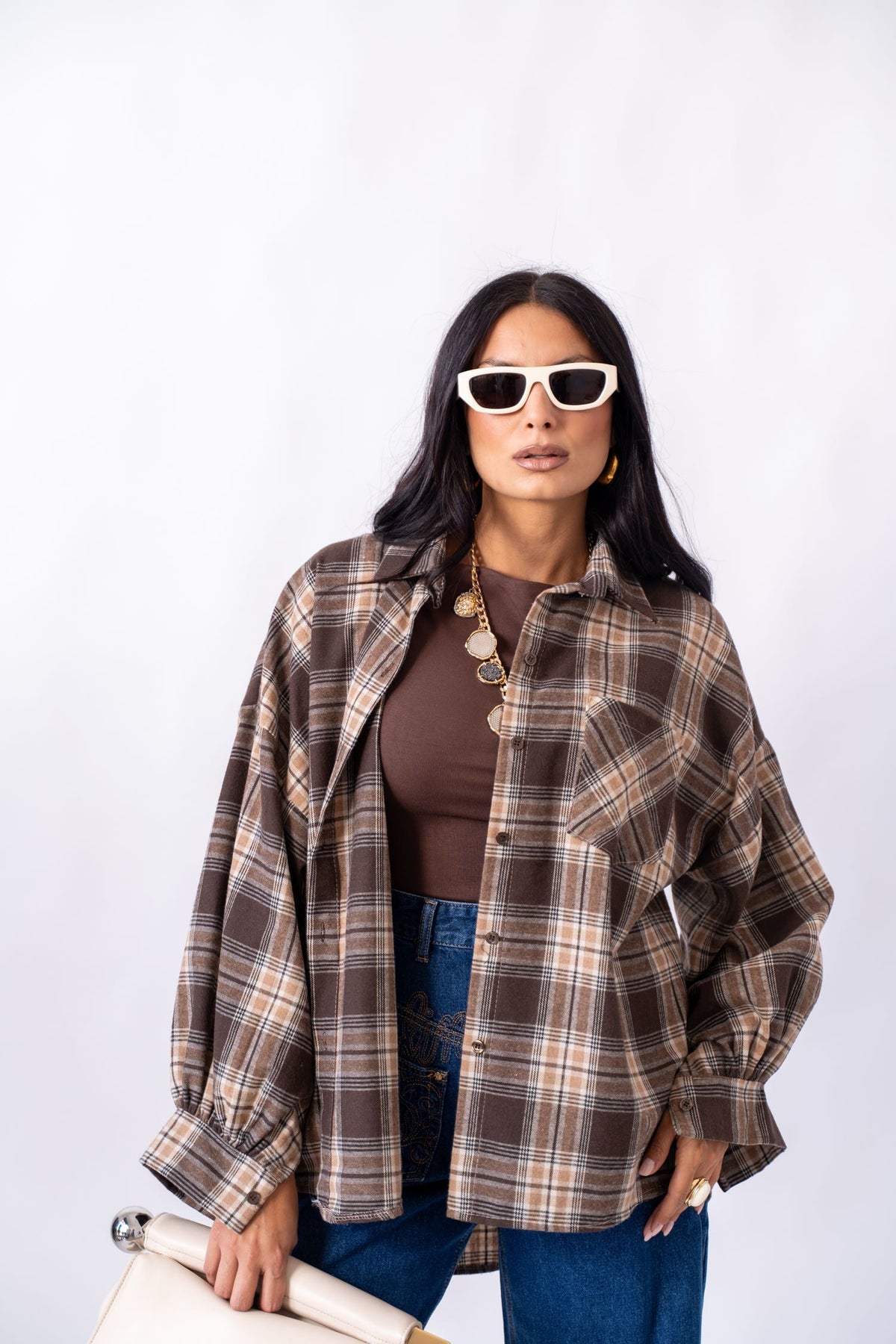 Camicia Over Square Brown