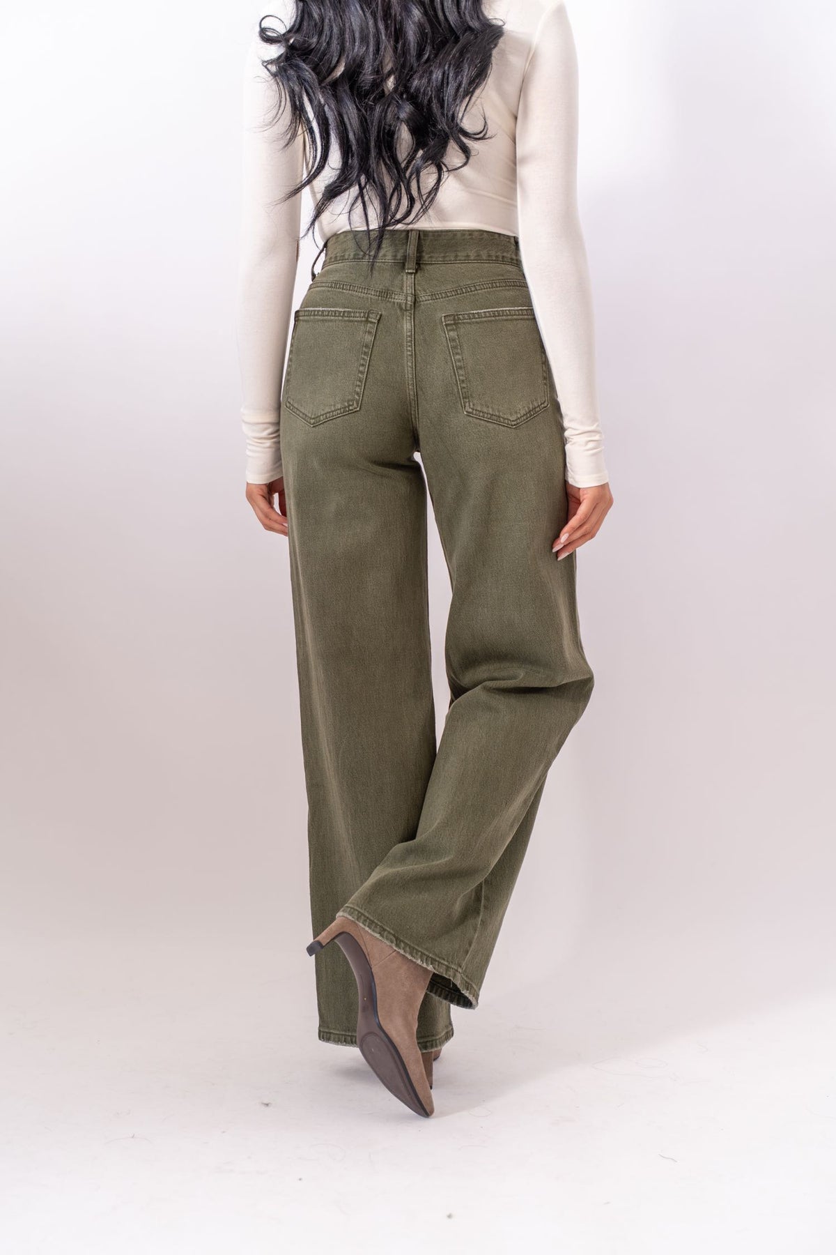 Jeans Wide Leg Green