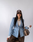Giacca Avvitata In Denim - Stylish Moda