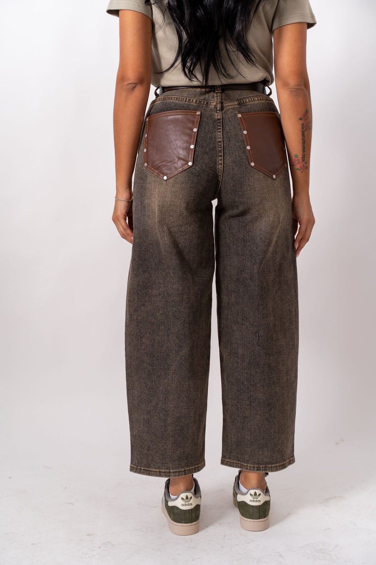 Jeans Wide Pocket Brown