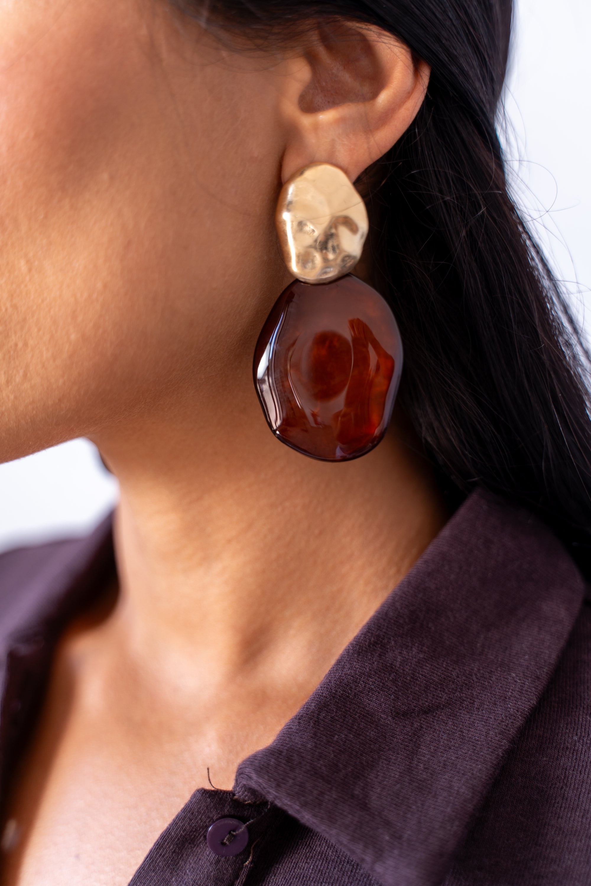 Orecchini Gold And Brown